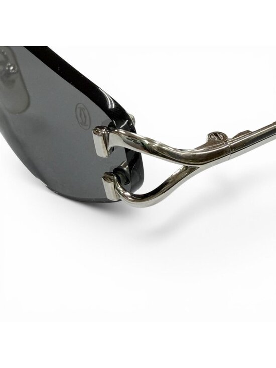 Cartier Rimless Two Point Logo Eyewear Sunglasses Silver Black 20 main image 8